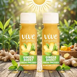 Vitamin C Ginger & Turmeric Wellness Shot, Plant-Based Drink, Convenient 2oz Daily Use