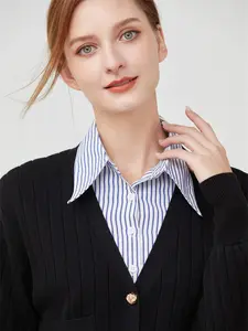 Striped Shirt Collar Fake Lapel, Versatile Inner Layer Decoration, Perfect Match for Suits, Stylish and Comfortable