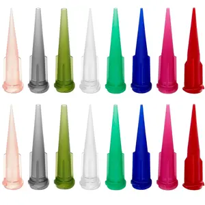 160 Pieces 8 Sizes Tapered Pinhead Blunt Tips, Adhesive Dispensing Plastic Glue Tips, Multipurpose Applicator Nozzles for Industrial Oil, Glue and Liquid Dispensing, Classic Color