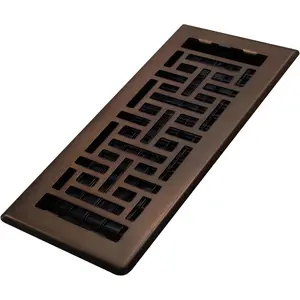 AJH410-RB Oriental Floor Register, 4x10 Inches, Rubbed Bronze Finish