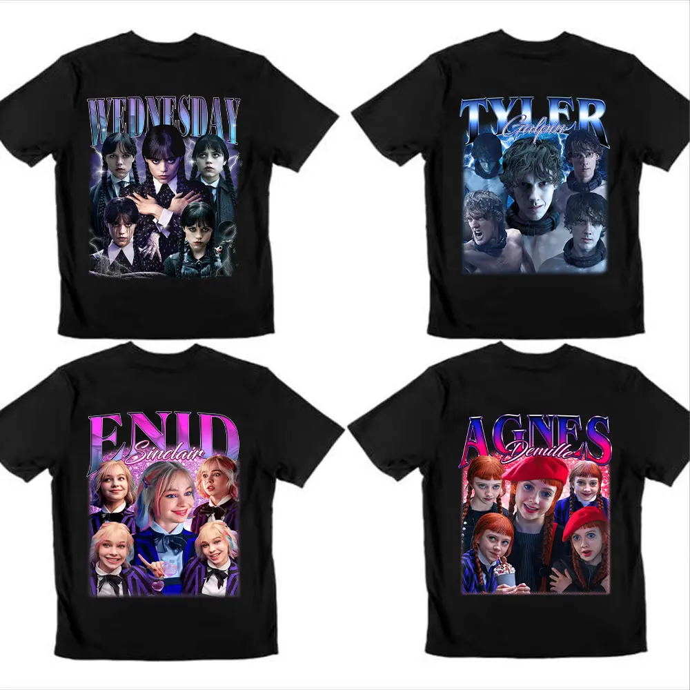 Vintage Wednesday Characters Movie TShirt, Agnes Demille - Enid Sinclair - Tyler - Wednesday Unisex Tee