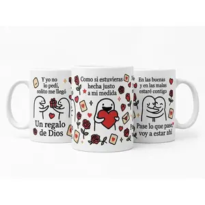 Regalo de Dios Flork Ceramic Coffee Mug, Romantic Gift for Boyfriend or Girlfriend, Christian Couple Gift, Regalo para Novio o Novia, Amor de Mi Vida, White Coffee Cup - mex10046