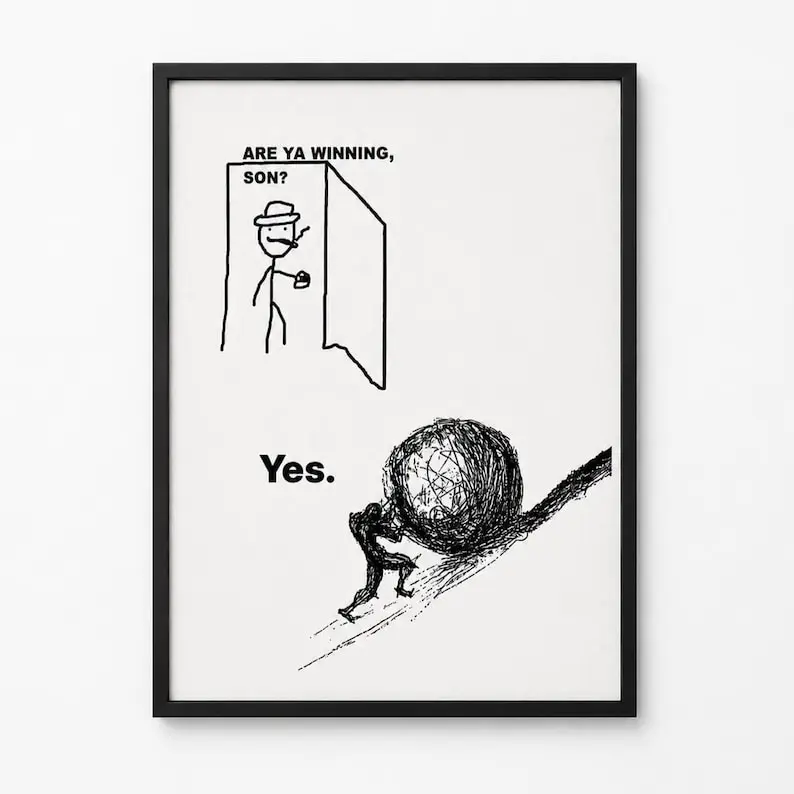 Are Ya Winning, Son? Meme Poster, Funny Motivational Wall Art, Minimalist Inspirational Print, Aesthetic Room Decor for Bedroom Office Gamer Gift