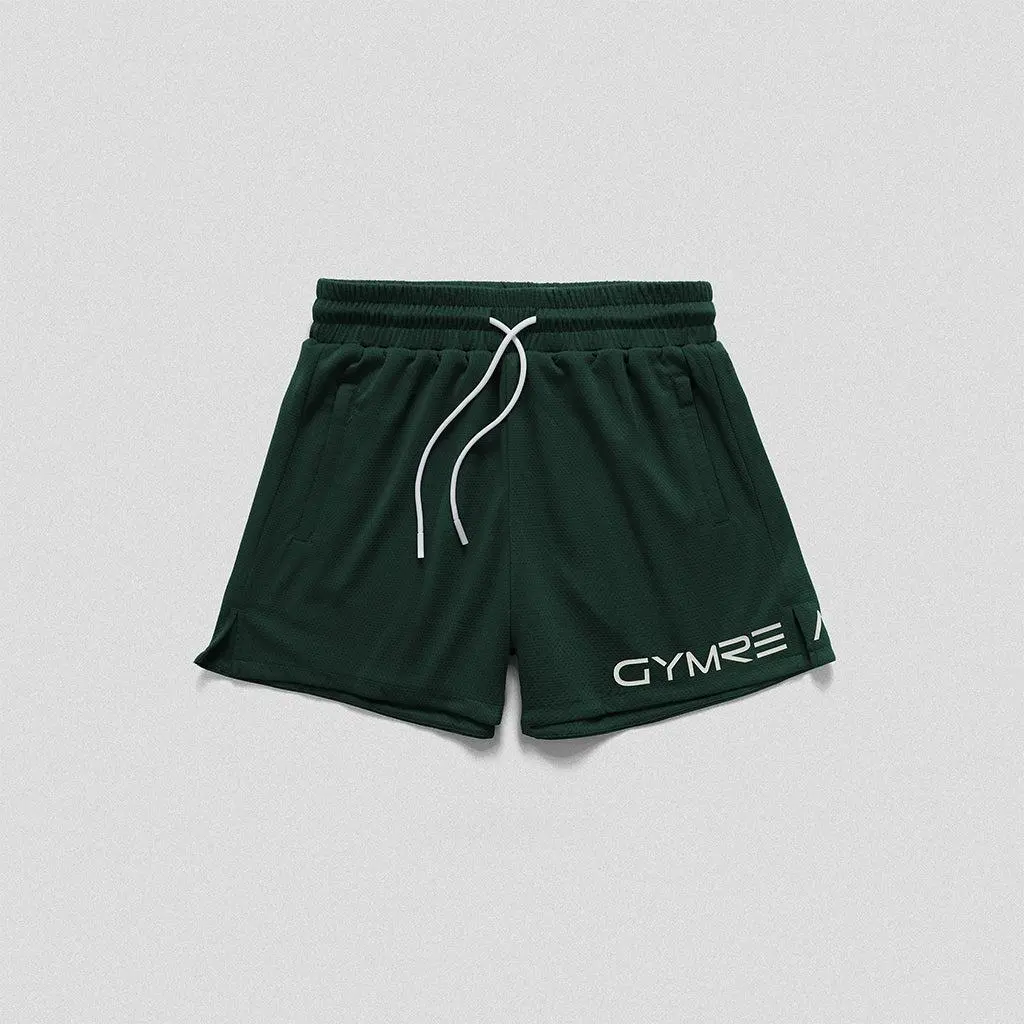 Gymreapers Core Mesh Shorts Zipper Pockets Elastic Menswear 4in inseam Workout Mesh Shorts
