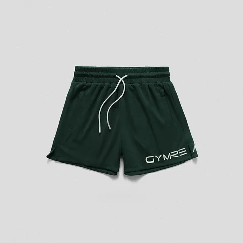 Gymreapers Core Mesh Shorts Zipper Pockets Elastic Menswear 4in inseam Workout Mesh Shorts