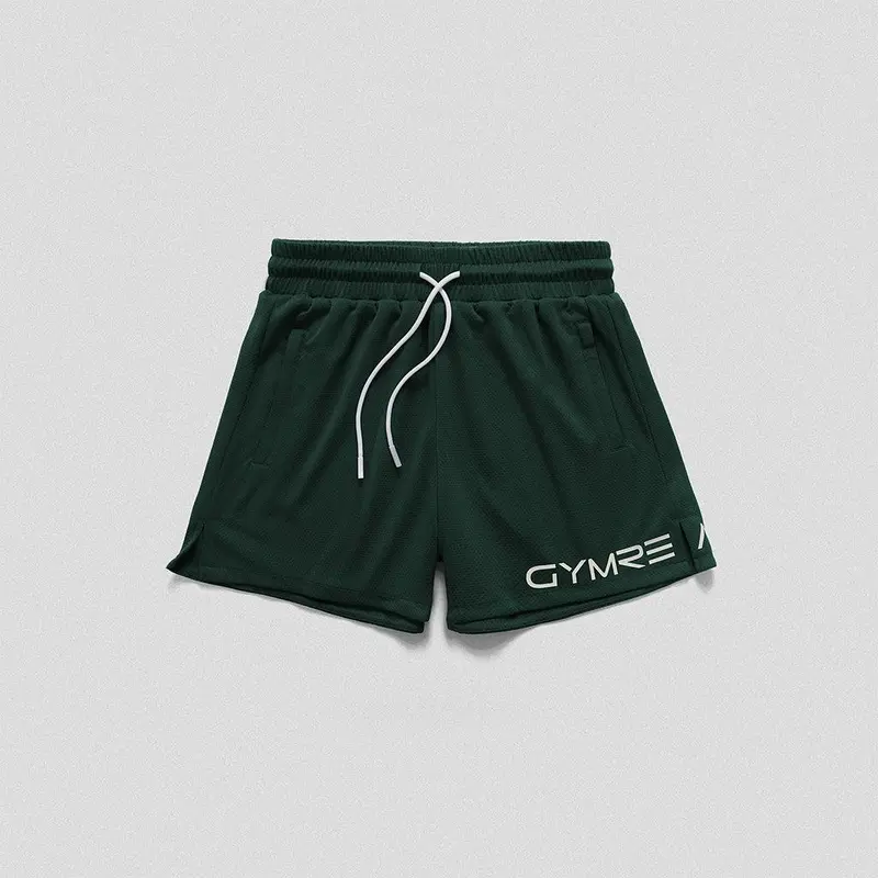 Gymreapers Core Mesh Shorts Zipper Pockets Elastic Menswear 4in inseam Workout Mesh Shorts