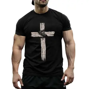 Faith Based Philippians 4:13 Cross T-Shirt for Men Women, I Can Do All Things Through Christ Bible Verse Tee, Christian Casual Top for Church or Daily Life