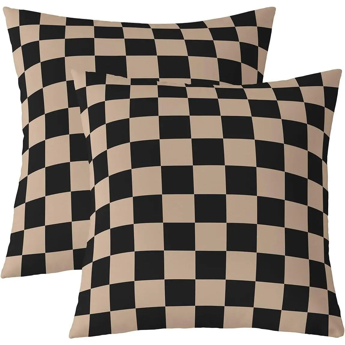 Checkered Retro Throw Pillow Covers Brown Plaid Decorative Pillowcase Geometric Vintage Cushion Covers Sofa Couch Bed Modern Simple Groovy Aesthetic Cushion Case Home Decor