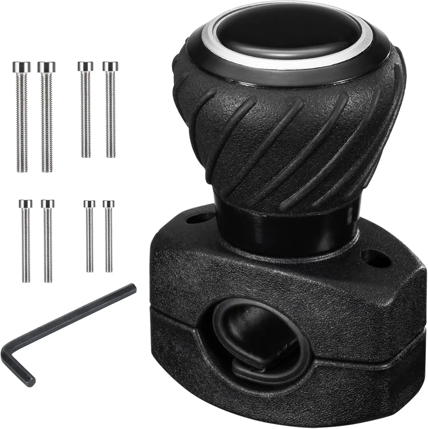 Spurtar Steering Wheel Knob, Universal Car Suicide Knob Power Handle Spinner Fit for Steering Wheel, Cars, Semi Truck, Forklifts, Tractors, Boat, and Golf Cart – Black