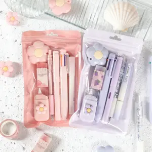 Cute 7-in-1 Complete Stationery Kit 3-Pack | All-in-One School & Office Supplies, Aesthetic Study Essentials for Teens & Adults, Ideal Graduation & Back-to-School Gift for Girls Boys