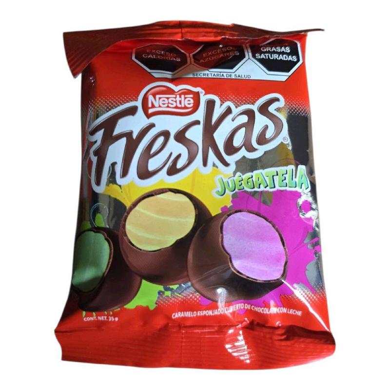 Nestle Freskas Guegatela 9 Pieces Box Caramel Covered Chocolate Mexican Candy 12.9 oz Net Weight Sweet Treats Snack Bonbon Dessert