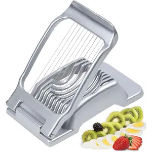 Egg Slicer for Hard Boiled Eggs Heavy Duty Fruit Egg Cutter with Stainless Steel Wire Kitchen Utensils