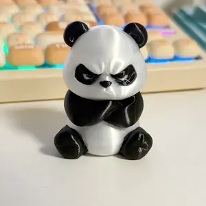 and Panda Figurine, Angry Hugging Panda, Perfect Gift for Animal Lovers, Decorative Piece for Office, Bedroom, Living Room