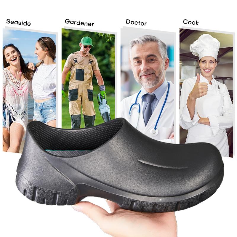 TEER Non-Slip Work Clogs - Stay Safe & Comfortable During Holiday Cooking Marathons. Thanksgiving Kitchen Savior! Oil & Waterproof