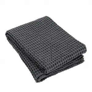 212 MAIN Blomus Caro Series Minimalist Waffled Bath Towel - 68995 Jumbo Cotton Towel, 28x57 in, Magnet Back
