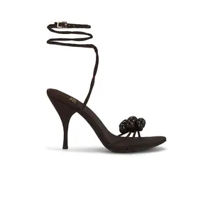 Jeffrey Campbell Safia Sandal in Brown Satin Combo
