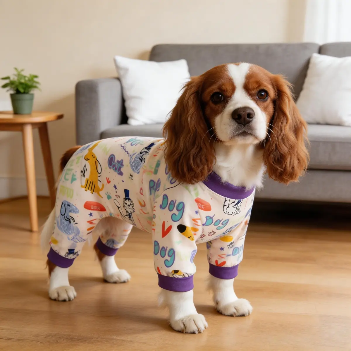1pc Printing Dog Pajama For Small and Medium-sized Dogs and Cats Pet Clothes Shirt Cute Puppy Dog Outfits Jumpsuit Bodysuits Suitable For spring and summer
