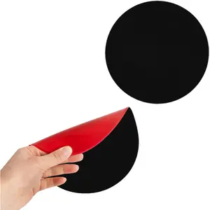 2-Pack Door Knob Protector for Walls - 7-Inch Round  Self-Adhesive  Bumpers - Black