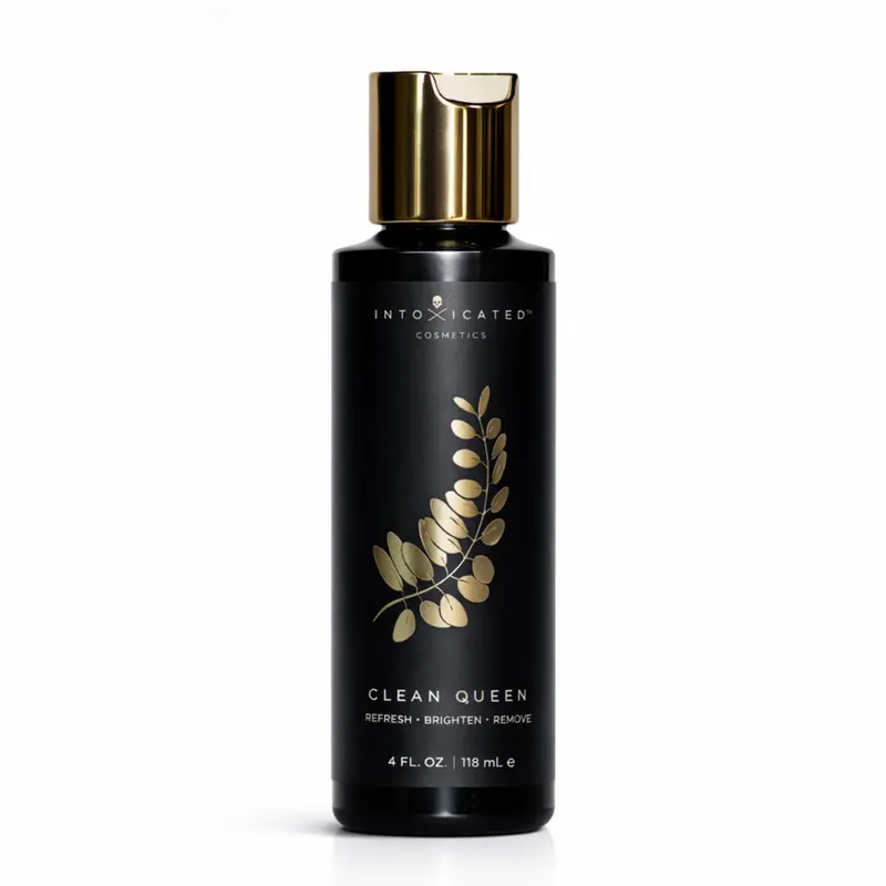 Intoxicated Cosmetics Clean Queen Glycolic Cleanser 4 FL OZ 118 mL Eucalyptus Organic Antibacterial Facial Cleanser for Acne Relief with Tetrapeptide-13 & Oligopeptide-8 for Collagen Boost - Fine Lines