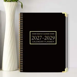 2027-2029 Monthly Planner Notebook, Cover, Wire Binding, Calendar Journal with Notes Page, Easy Writing for Meetings and Reminders