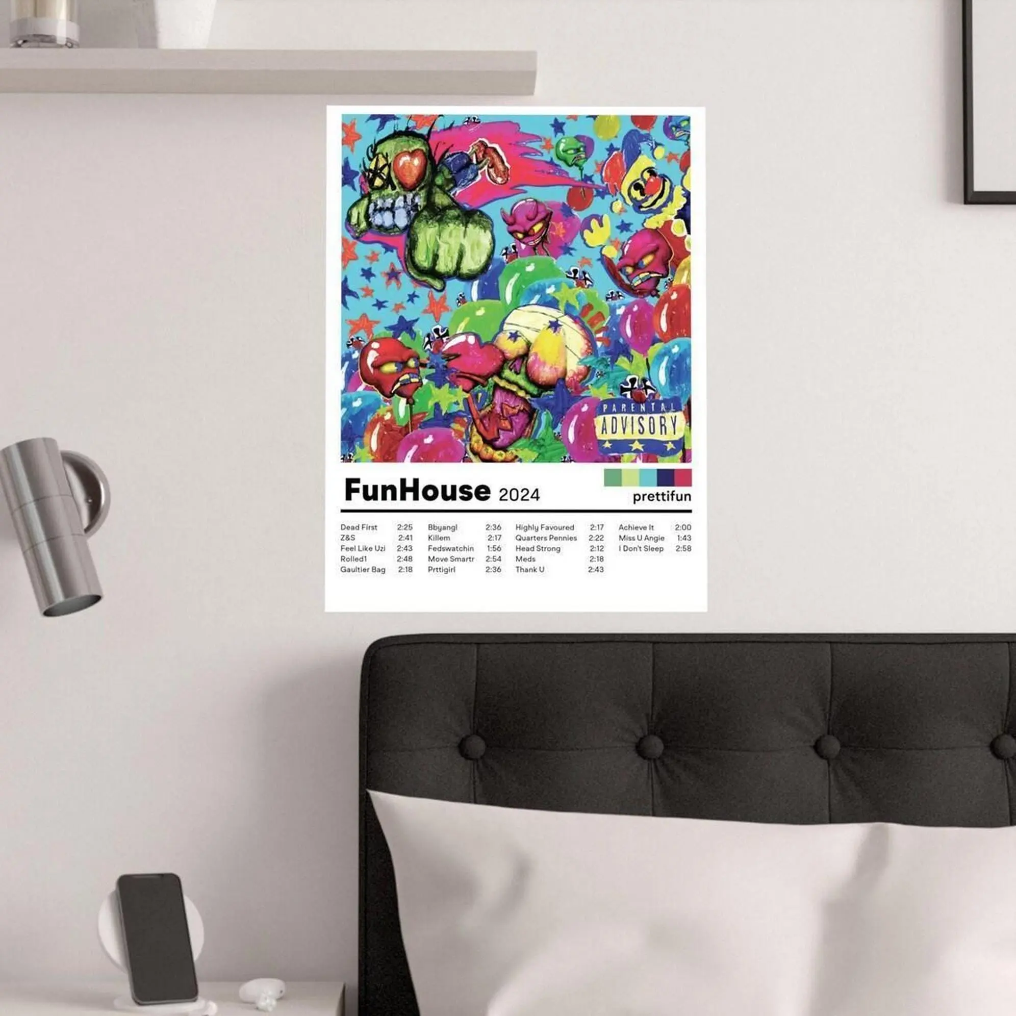 Prettifun Funhouse Album Poster, Wall Art Print, Home Decor, Music Poster, Album Cover Art Print, Gift for Music Lovers, No Frame