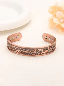 Vintage Style Magnetic Cuff Bangle, Ethnic Pattern Decor Bracelet, Fashion Matching Bracelet Jewelry Accessories for Men, Exquisite Bracelet, Copper Bracelet