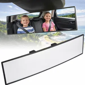Rear View Mirror, Universal 11.81 Inch Panoramic Convex Interior Clip-on Wide Angle Mirror to Reduce Blind Spot Effectively for Car SUV Trucks -Clear