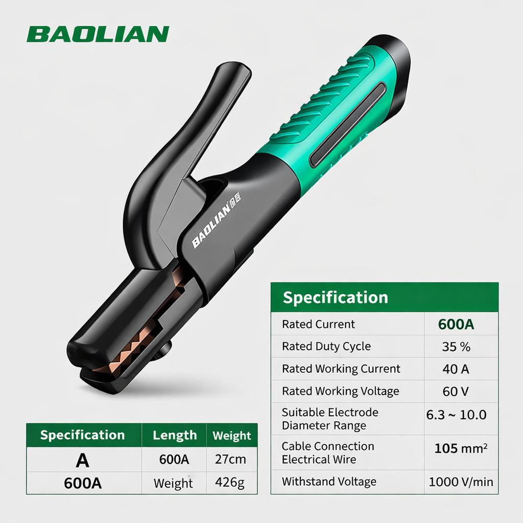 300A/600A/800A Welding Electrode Holder, Heavy Duty Arc Welding Stinger, Heat-Resistant Insulated Handle, Strong Clamp for Stick Welding 300A/600A/800A Welding Electrode Holder, Heavy Duty Arc Welding Stinger, Heat-Resistant Insulated Handle, Strong Clamp for Stick Welding