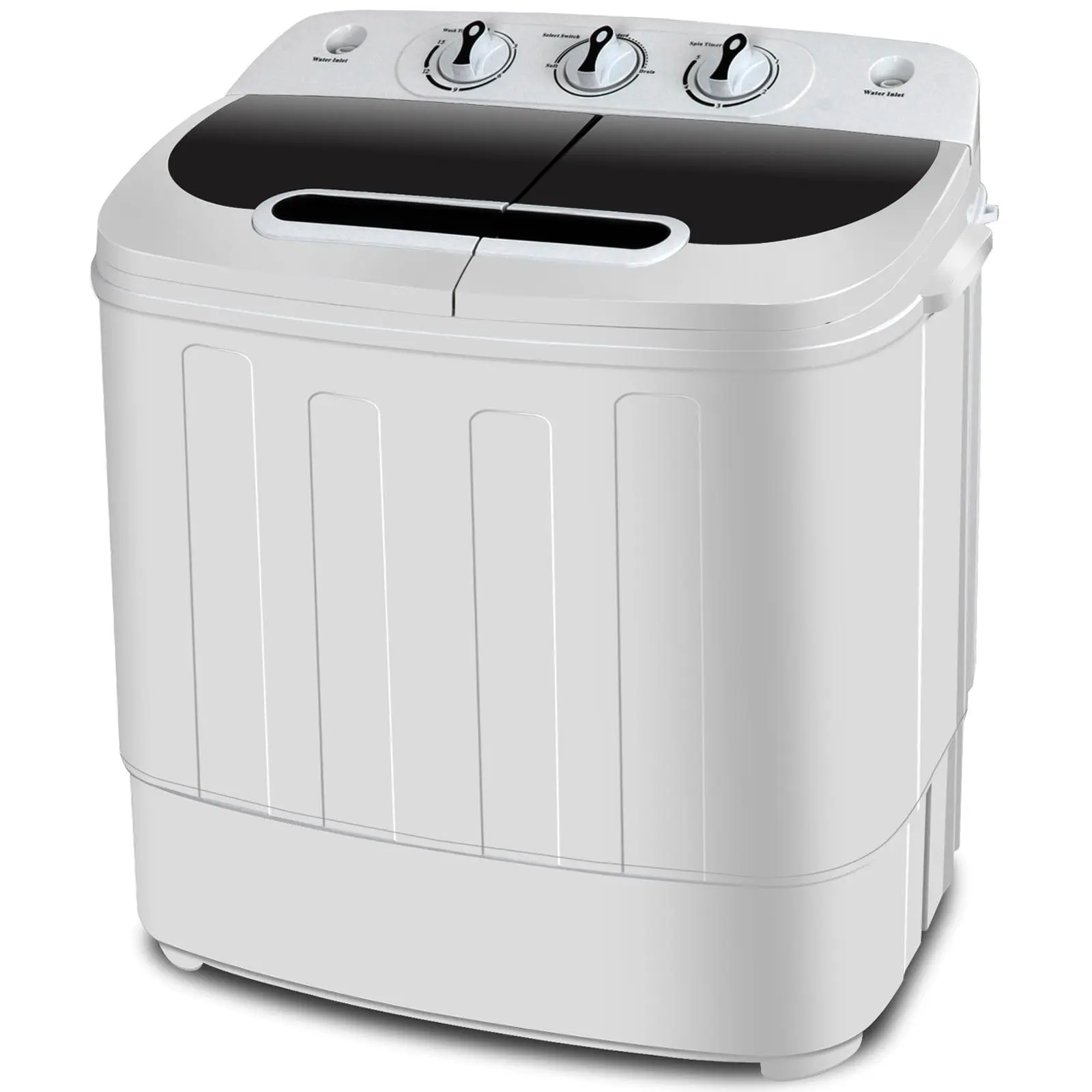 LEMY Mini Washing Machine, Twin Tub Portable Compact Laundry Machine - 13lbs Capacity Apartment Washer with Spin Dry Cycle