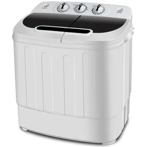 LEMY Mini Twin Tub Portable Compact Washing Machine Washer Spin Dry Cycle- 13lbs Capacity