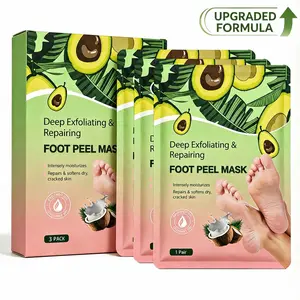 Foot Peeling Mask 3 Pack Repairs Heels & Removes Dry Dead Skin Callues for Baby Soft FeetAvocado oil & Coconut oil Exfoliating Foot Peel Mask for Dry Cracked Feet. Summervibes