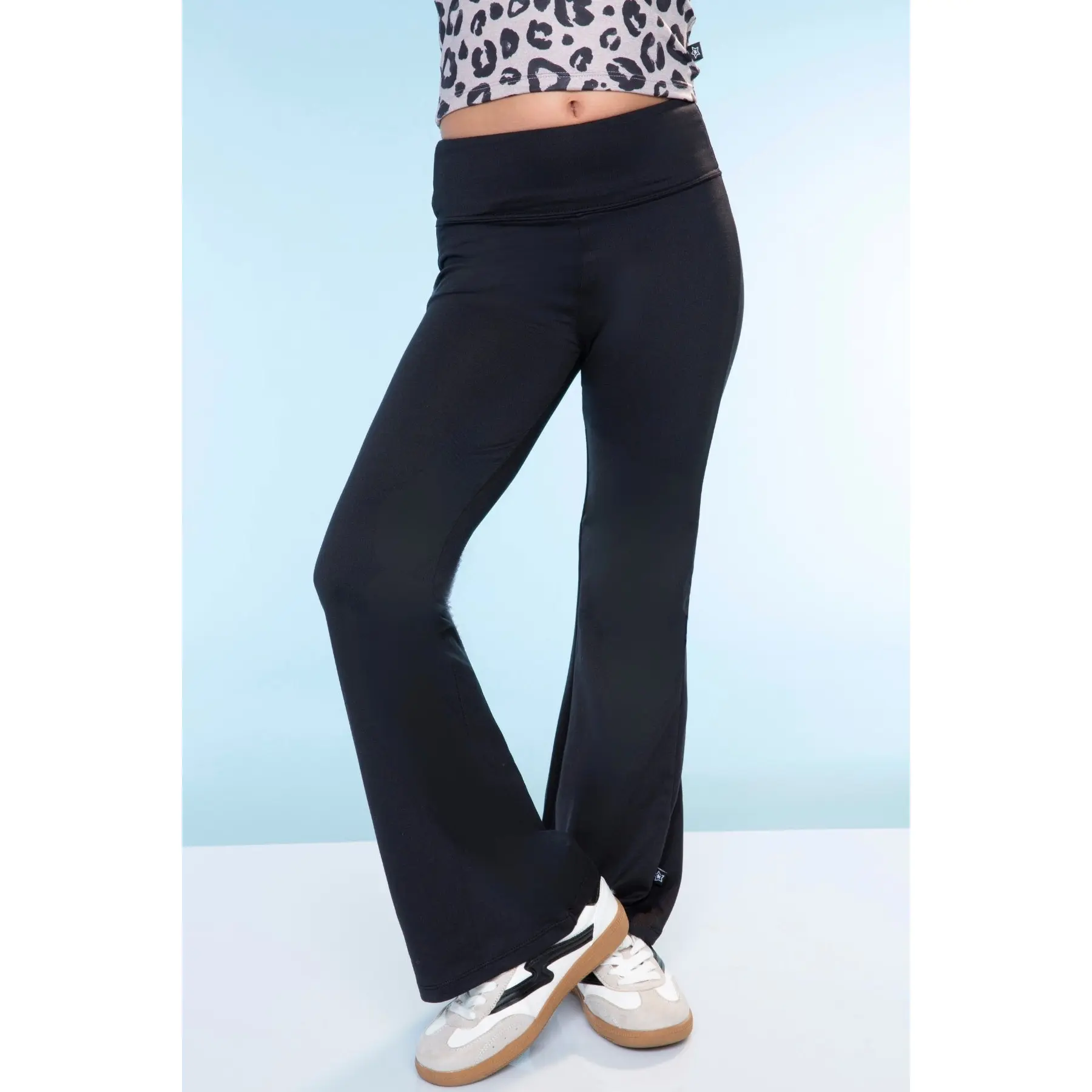 PixieLane Girls Flare Leggings Simply Soft Luxe Mid Rise Flared Stretch Leggings in Solids and Prints for Toddlers and Big Girls