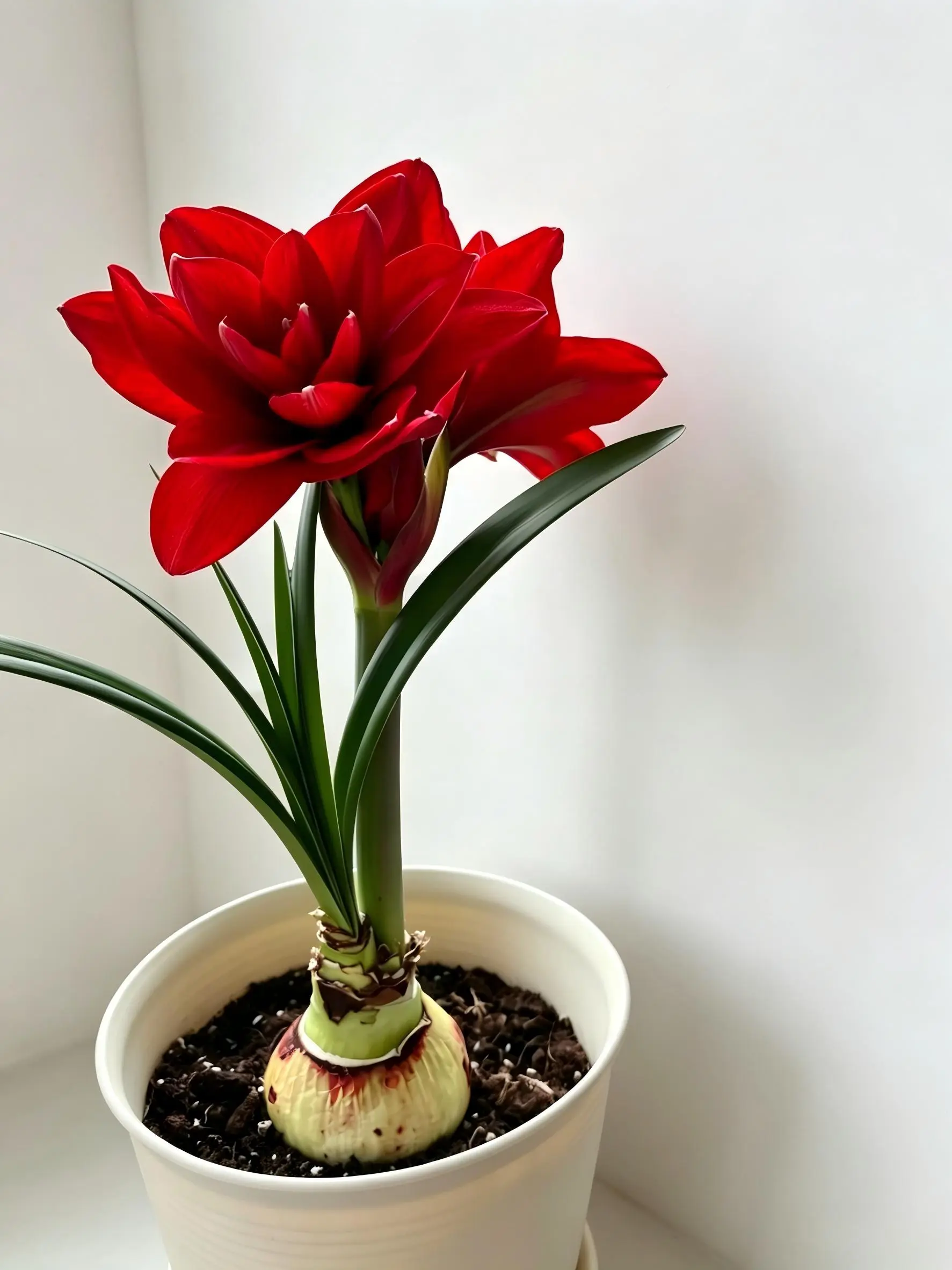 Red topped red ball potted plant, large flowers paired with red, suitable for indoor living rooms and balconies, cold resistant perennial ball root flowers