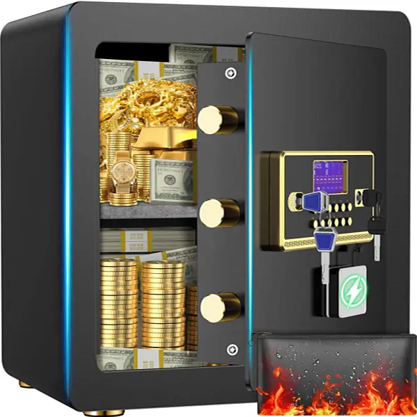 TNTANTS 2.8 Safe Box for Home Security, with Alarm System, Adjustable Shelf, Digital Keypad, for Cash Jewerly Valuables,Combination Lock, Heavy Duty M