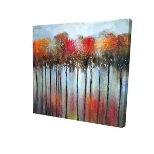 Begin Home Decor 2080-2424-LA11 24 x 24 in. Abstract Forest Canvas - Blue Trees Bedroom Wall Art Decor