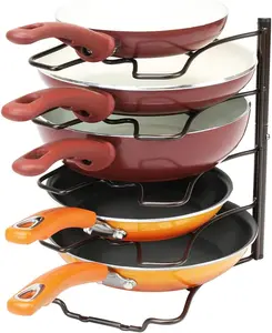 Deco Brothers Pan Organizer Rack for Kitchen Cabinet and Counter, Bronze