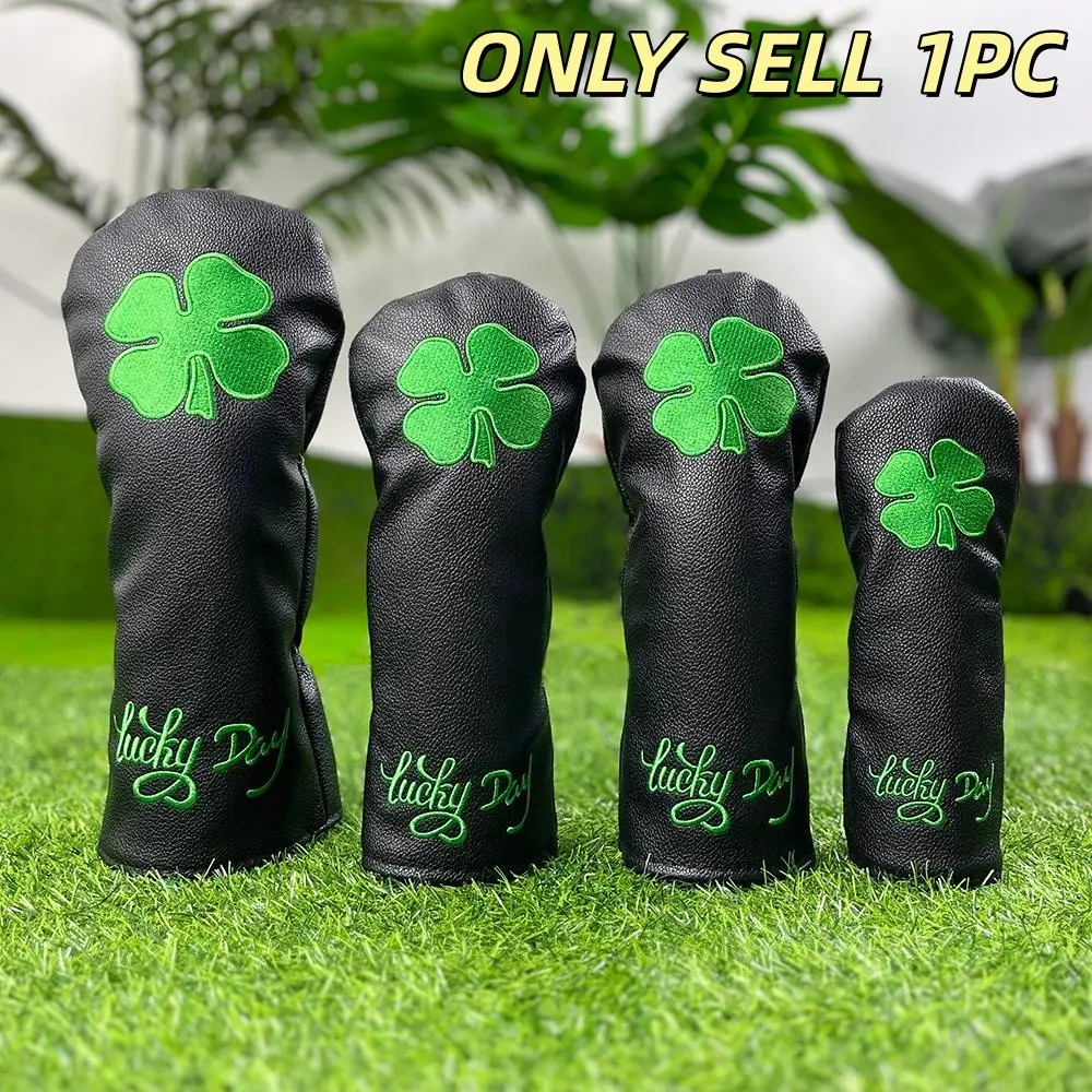Four-leaf Clover Pattern Golf Club Head Cover, Durable Waterproof Golf Club Head Cover, Golf Accessories for Men & Women, Golf Gear, Golf Supply