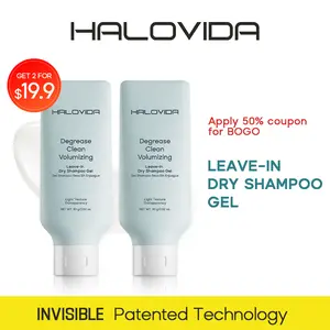 HALOVIDA Leave-in Light Hair Dry Shampoo Gel 2.28oz,No-Rinse Shampoo Gel,Instant Oil Absorption & Invisible Volume Boost,Long-Lasting Oil Control,Soothing & Comfort,Affordable,Pure,4D hyaluronic acid