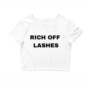 Rich Off Lashes Crop Top  Baby Tee Crewneck Lash Tech