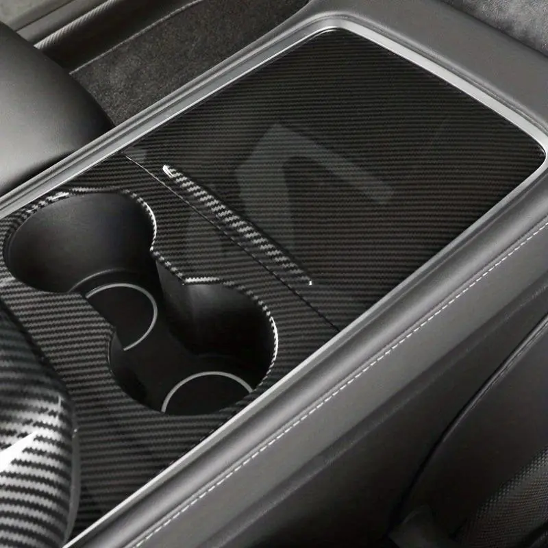 Carbon Fiber Car Center Console Cover, Car Center Console Protector, Car Interior Center Console Protective Accessories for Tesla Model Y/3 2021-2023