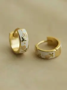 French Vintage Tulip Enamel Dangle Round Earrings, Classic Style Earrings, Fashionable Fresh Women's Design, Versatile Elegant Daily Wear Jewelry