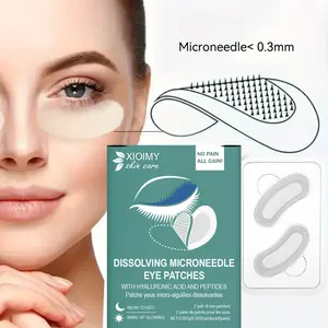 4pcs Hyaluronic Acid & Plant Extract Micro Needle Eye Patches, Eye Brightener, Moisturizing & Firming, Suitable for All Skin Types, Long <0.25mm Needles