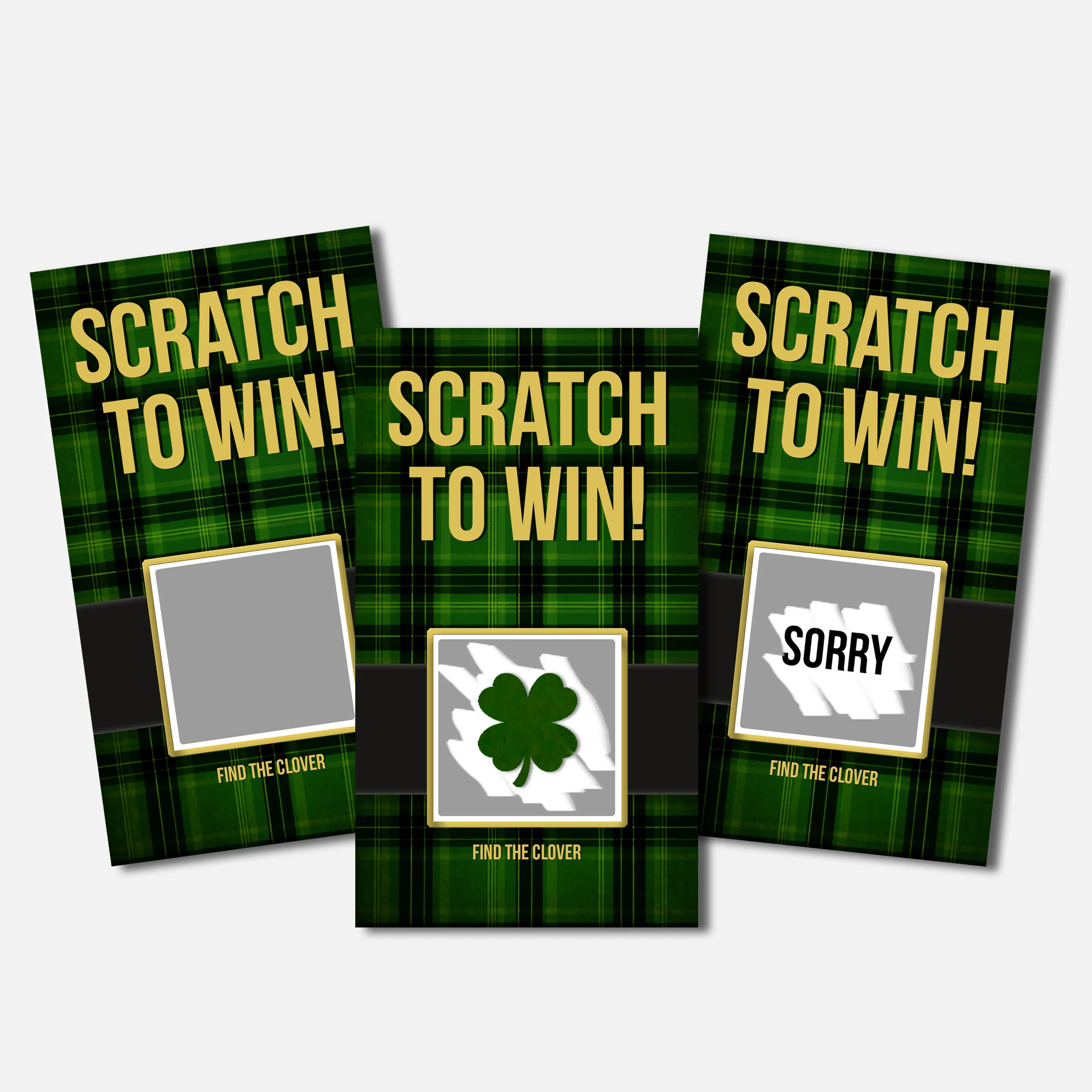 Green Plaid St. Patrick's Day Party Cards - 25 Cards