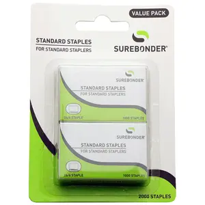 Standard 26/6 Desk Replacement Staples - 2000 ct.