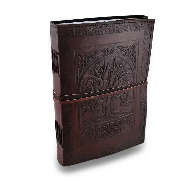 Leather Journal Diary Embossed Large Tree Notebook Writing Journaling 7 X 10 inches