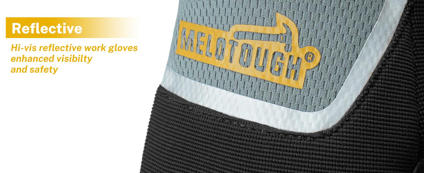 MELOTOUGH Work Gloves for Men Women, Heavy Duty Mechanic Gloves with Touch Screen, Non-Slip Wear Resistant Safety Working Gloves for Garden, Yard, Warehouse, Construction and Daily Work
