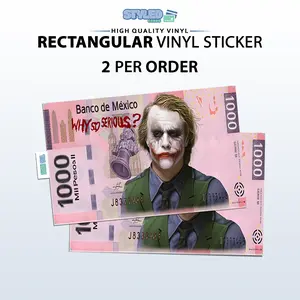 1000 billete joker rectangle vinyl sticker 1000 billete joker rectangle vinyl sticker
