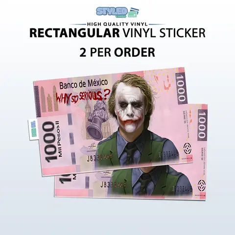 1000 billete joker rectangle vinyl sticker