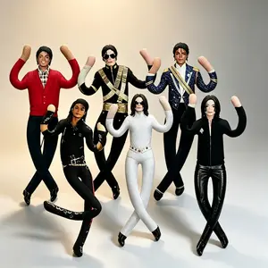 Trendy Michael Jackson Jointed Plush Prop Doll Articulated Jointed Michael Jackson Plush Doll, Trendy Celebrity Figure Toy, Music Fan Collectible Decor, Unique Role Play Prop Gift for MJ Lovers