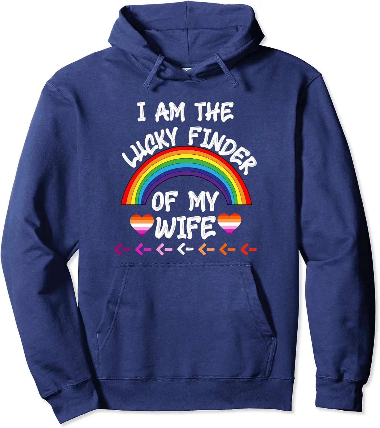 Lesbian Couple Outfit LGBTQ Rainbow Wife Proud Lesbian Pride Pullover Hoodie - Nicolelebro Shop 31B0C1CHJ3H2